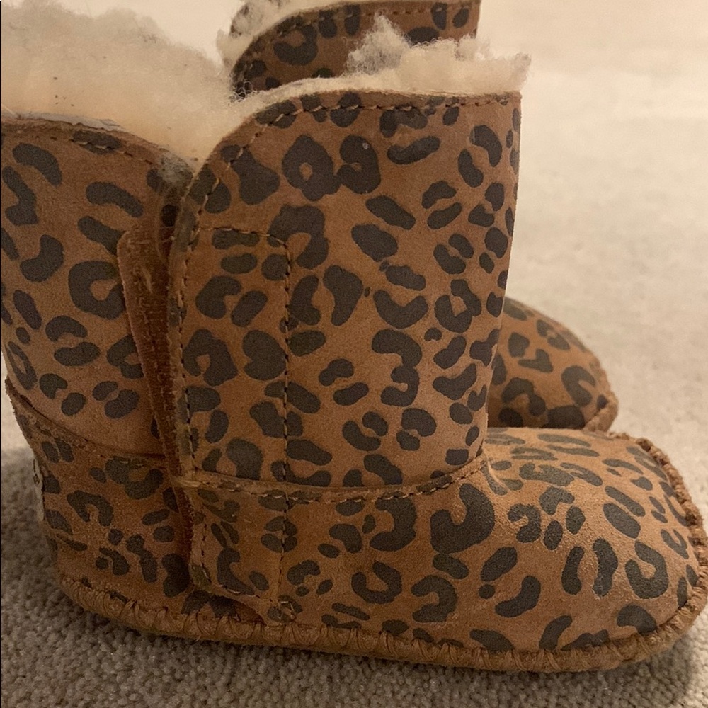 Ugg Leopard Print Baby Booties